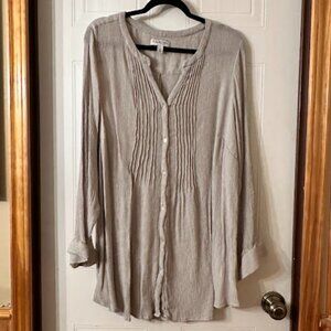 {Plus Size} Kim Rogers Curvy Blouse~ Size 2X~ Beige (G14)